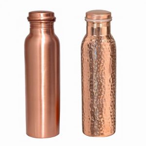 wholesale stainless steel single wall printed leak proof ayurvedic copper water bottles-image