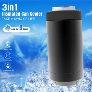 Vacuum Insulated 3 in 1 Beer Can Bottle Cooler with Opener-image