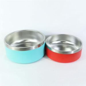 32OZ 64OZ Double Walled Stainless Steel Non-Slip Dog Bowl-image