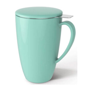 15oz Porcelain Tea Mug with Infuser and Lid Mint Green-image