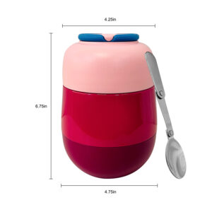 520ml Thermal Food Container Food Flask w/ 2 Bowls-image