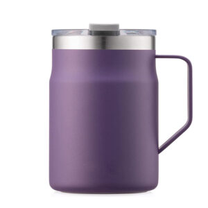 Stainless Steel Travel Mug with Splash-Proof Lid, 14oz Vacuum Insulated Coffee Mug with Handle-image