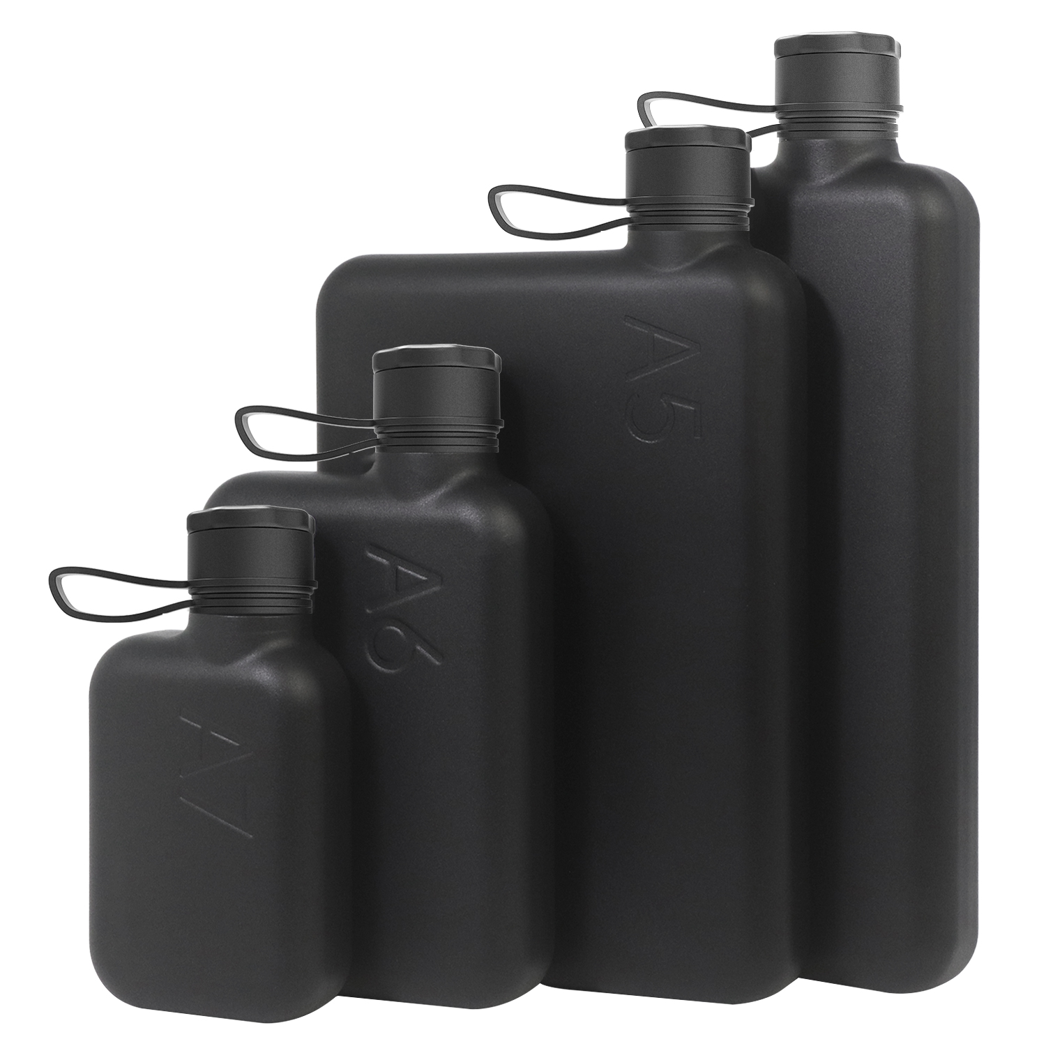 Stainless Steel Flat Water Bottle, Available in A5 A6 A7 & Slim-image
