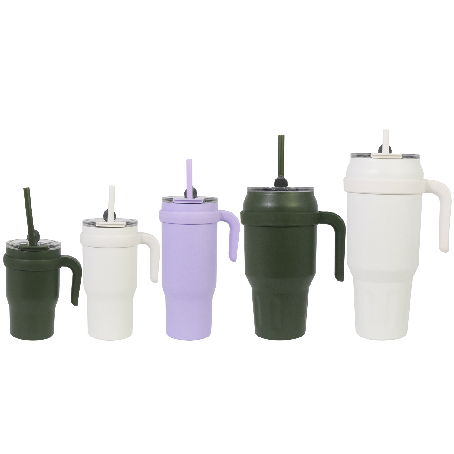 Insulated Tumbler with Handle and 3-Way-to-Drink Lid, 14oz~50oz-image